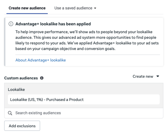 Advantage+ Lookalike Applied